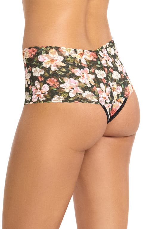 Hanky Panky Print High Waist Retro Thong In Black