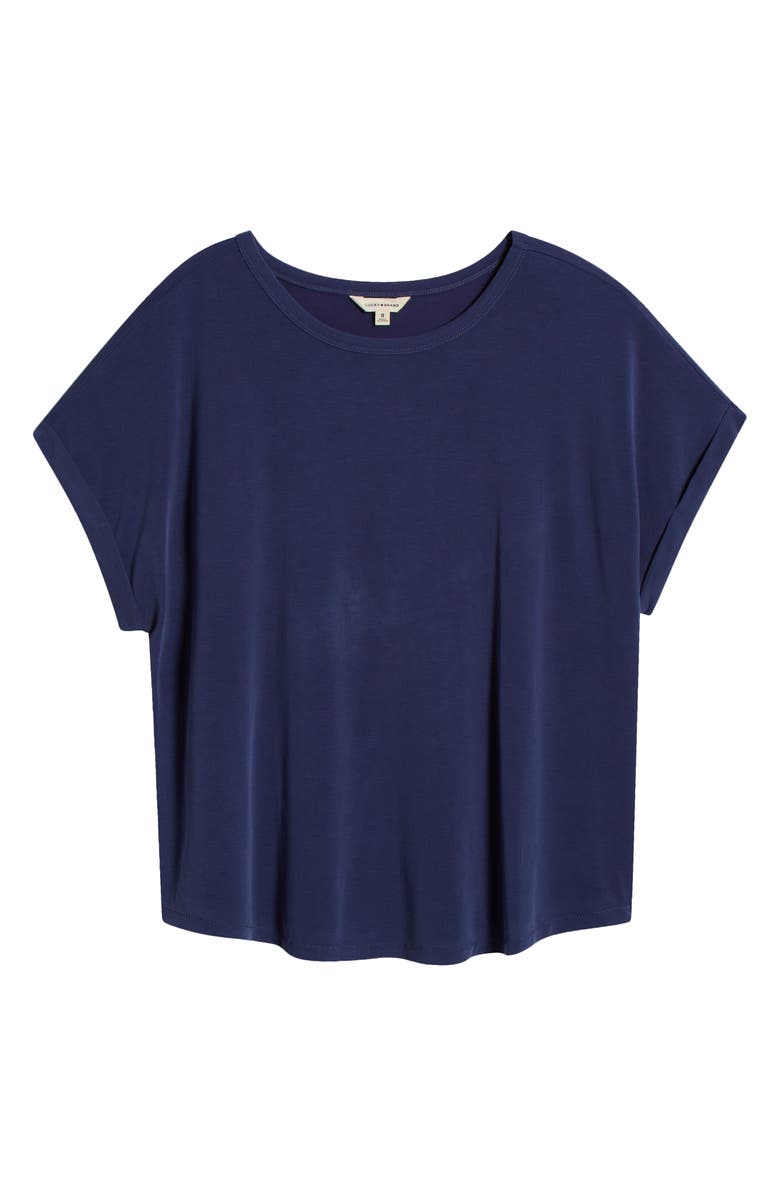 Lucky Brand Sandwash Short Dolman Sleeve Knit Top, Alternate, color, Navy