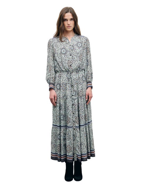 Cyril Long Sleeve V-Neck Maxi Dress