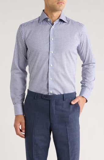 Eton Geometric Print Slim Fit Dress Shirt