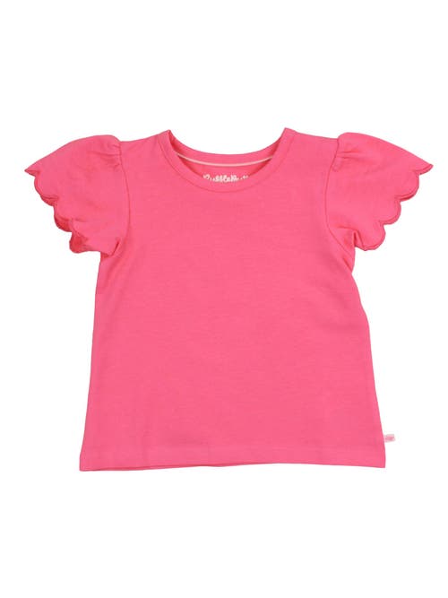 Rufflebutts Toddler Girls Short Sleeve Scallop Tee In Hot Pink