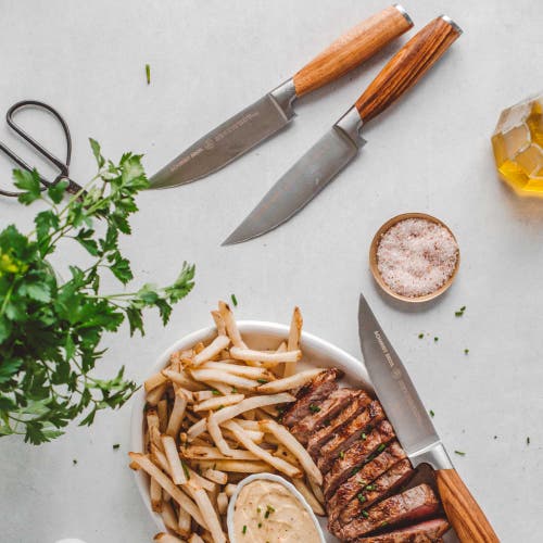 Schmidt Brothers Cutlery Zebra Wood 4-piece Steak Set In Brown