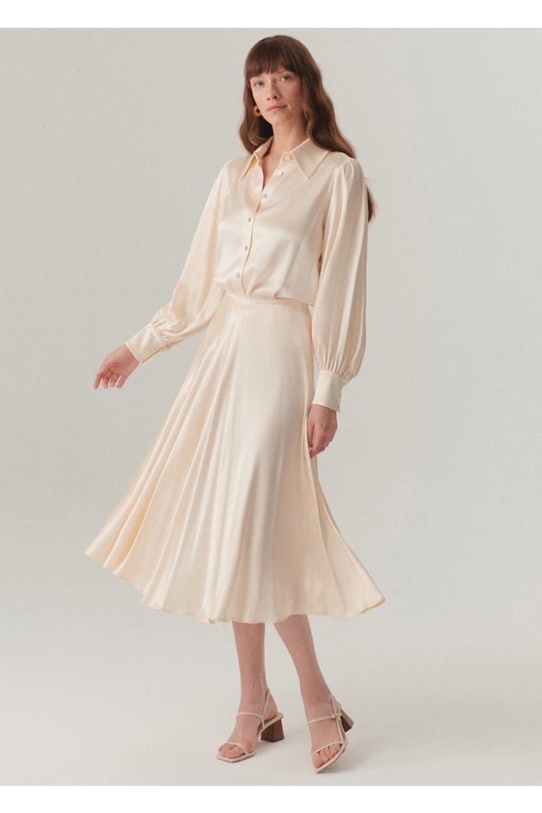 Kehlani Midi Skirt, Alternate, color, ECRU