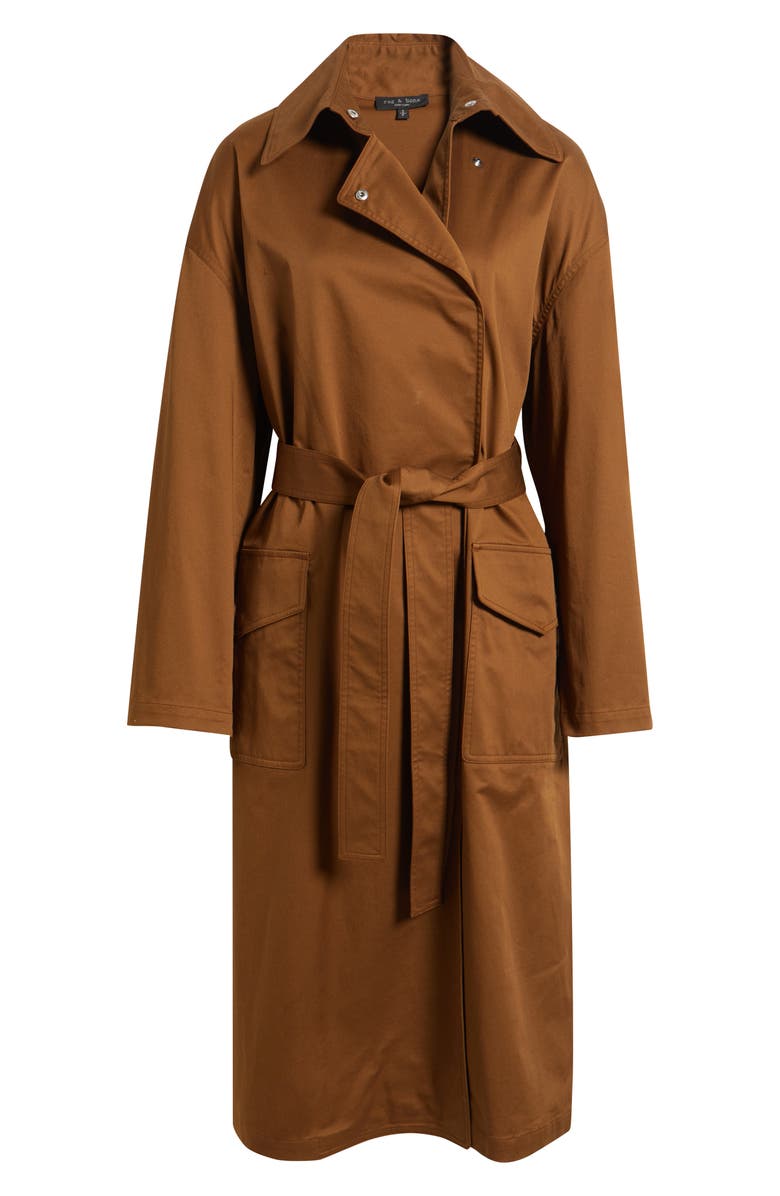 rag & bone Rue Stretch Cotton Trench Coat, Alternate, color, Light Brown