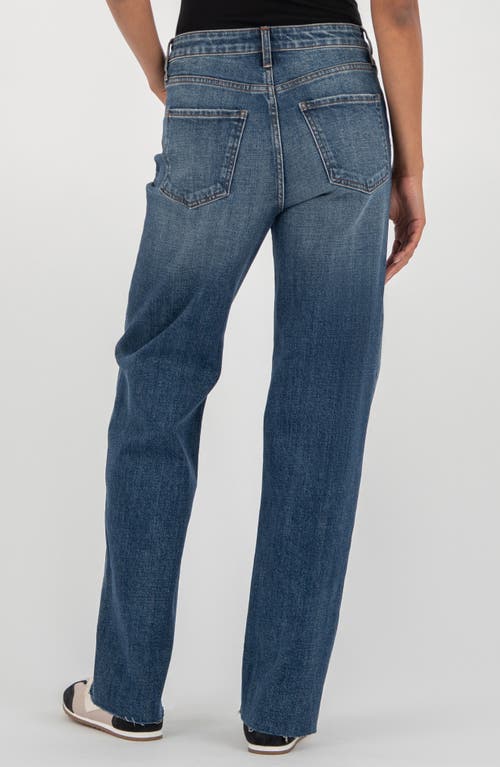Kut From The Kloth Sienna Raw Hem High Waist Relaxed Straight Leg Jeans In Blue