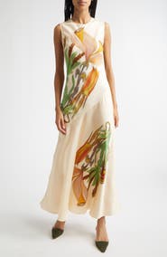 Ulla Johnson Gaea Botanical Silk Midi Dress