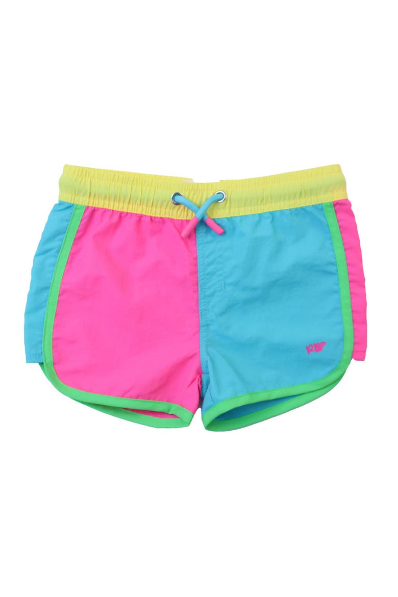 Girls Upf50+ Board Shorts, Main, color, Neon Color Block