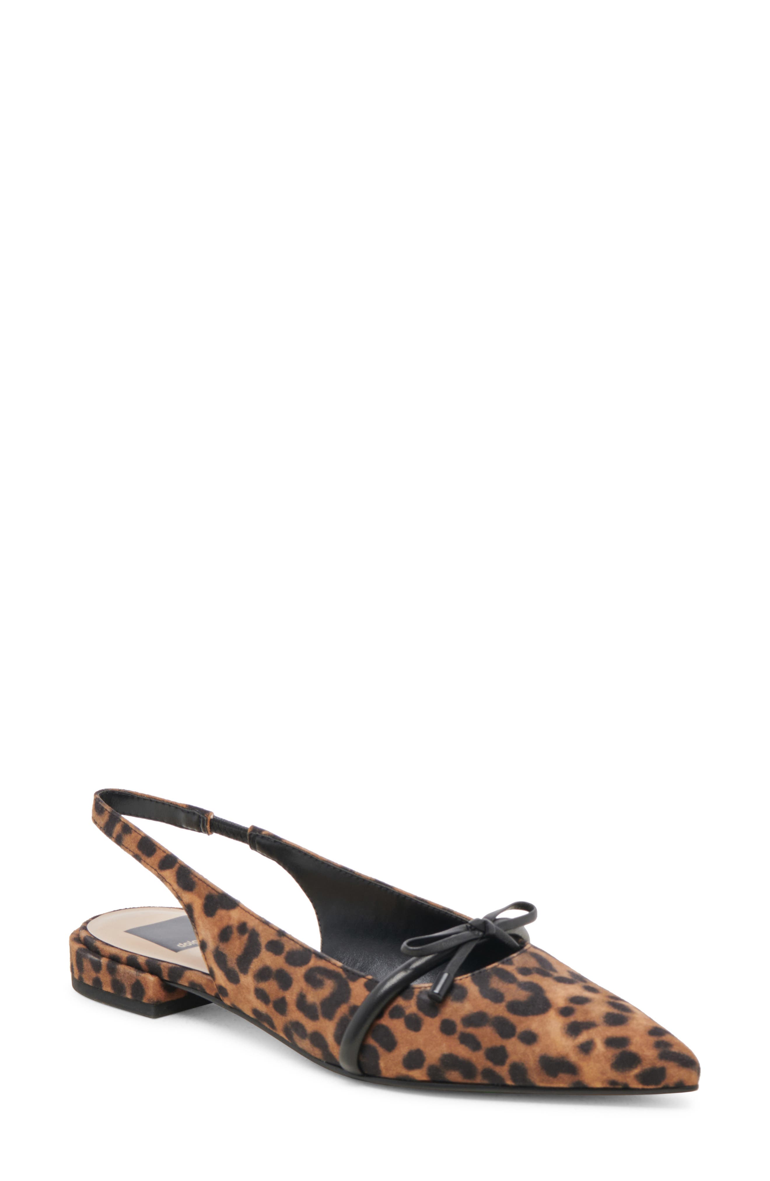 Payge Pointed Toe Slingback Pump, Main, color, LEOPARD SUEDE