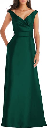 Alfred Sung Off the Shoulder Satin Gown Nordstrom