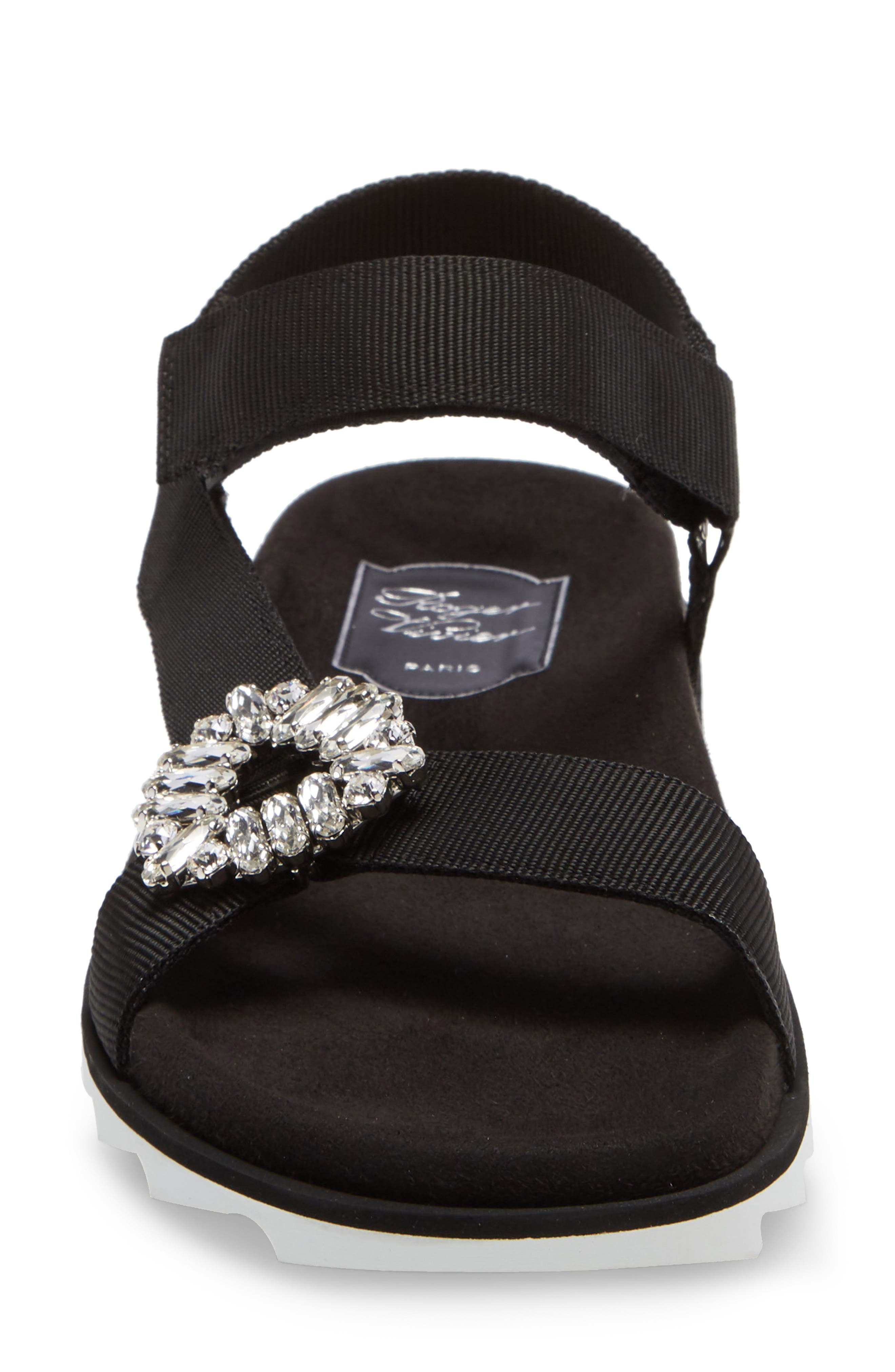 Roger Vivier Trekky Viv Crystal Buckle Sandal, Alternate, color, 