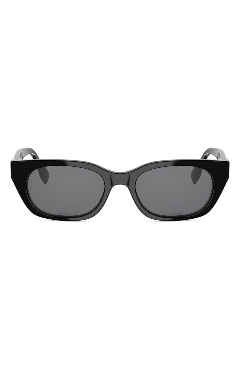 Fendi Forever Fendi 51mm Cat Eye Sunglasses, Main, color, Shiny Black / Smoke