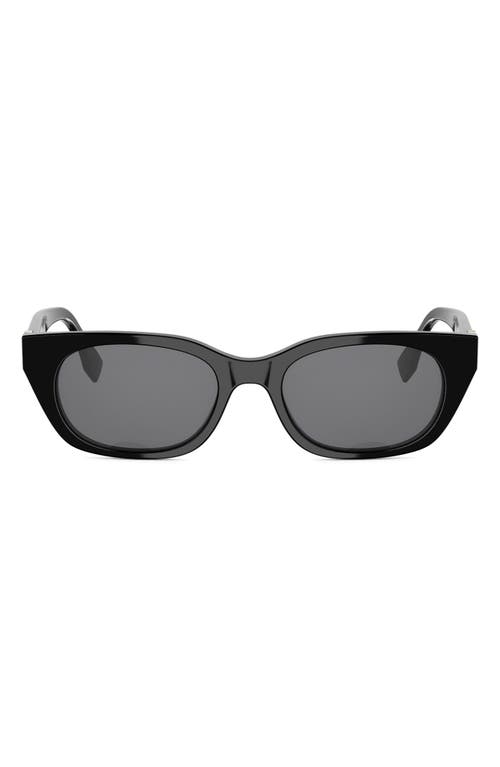 Forever Fendi 51mm Cat Eye Sunglasses in Shiny Black/smoke at Nordstrom