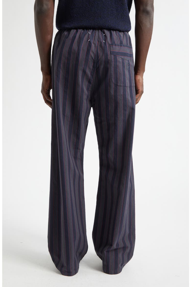 Stripe Cotton Wide Leg Pajama Trousers, Alternate, color, GREY AND ASPHALT