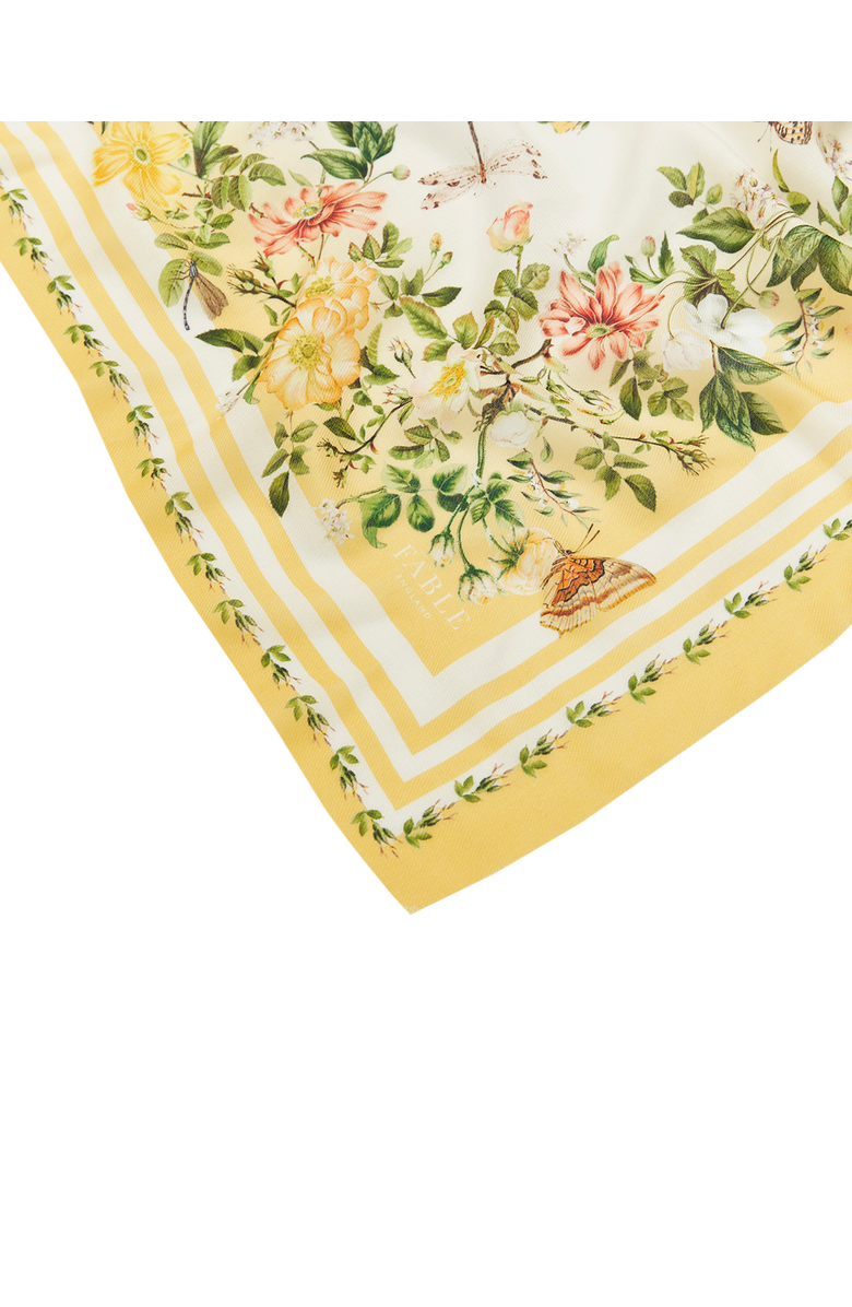 Fable England Cybele Narrative Square Scarf, Alternate, color, Yellow