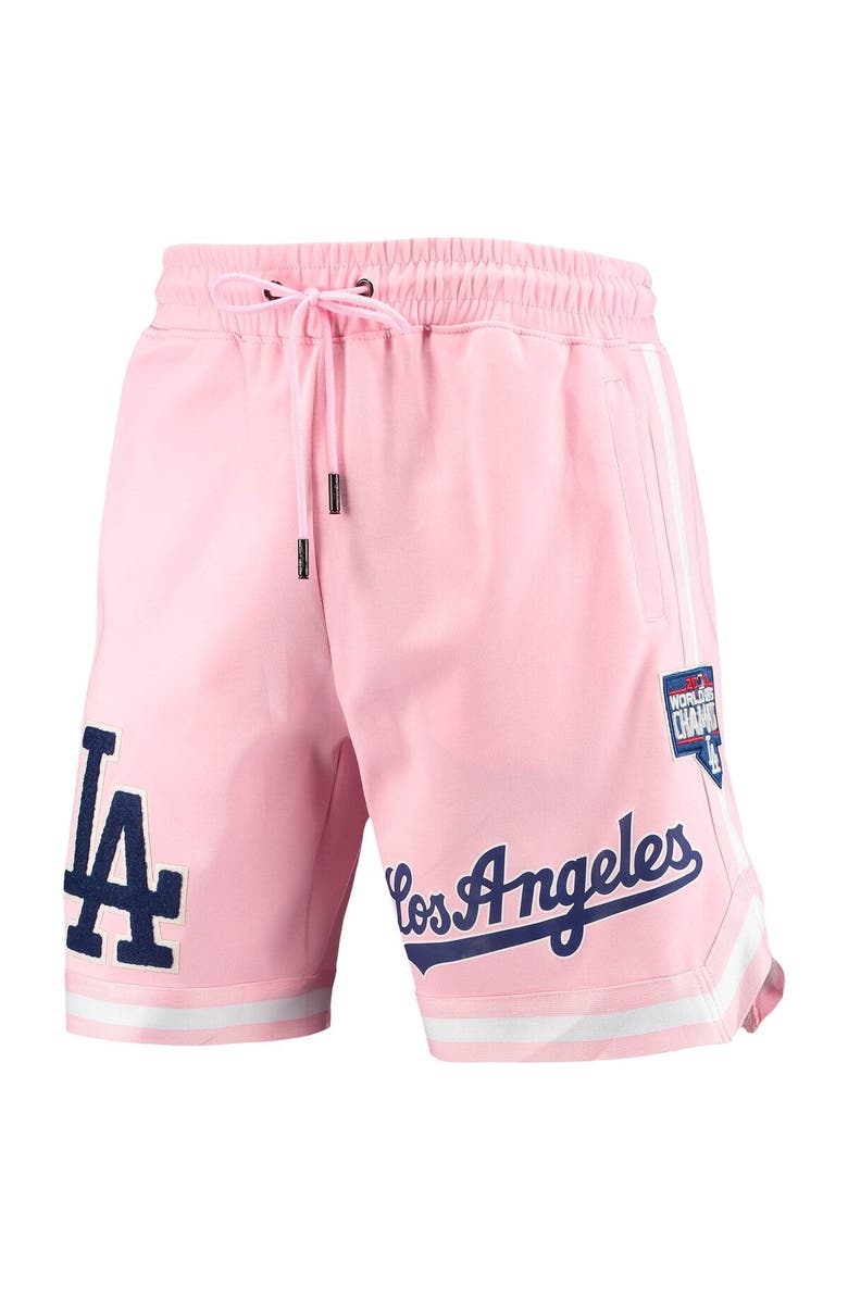 PRO STANDARD Men's Pro Standard Pink Los Angeles Dodgers Logo Club Shorts, Alternate, color, 