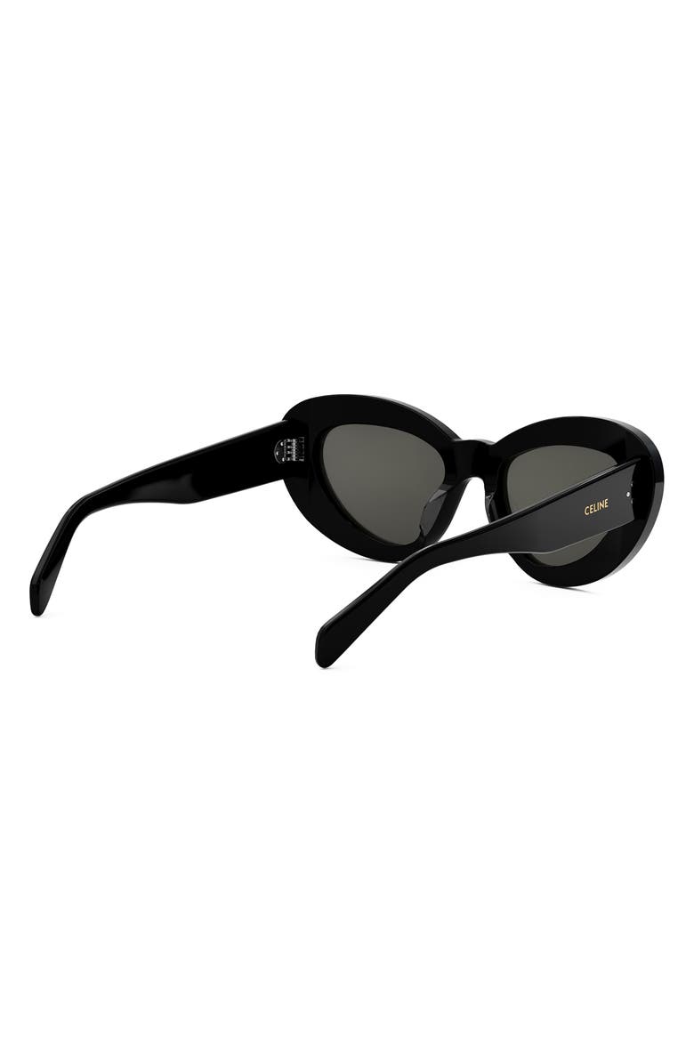CELINE Bold 3 Dots 52mm Cat Eye Sunglasses, Alternate, color, Shiny Black / Smoke