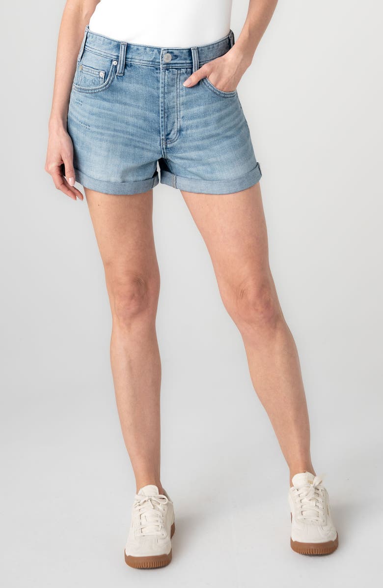 Liverpool Los Angeles Cuffed Relaxed Denim Shorts, Main, color, Denver