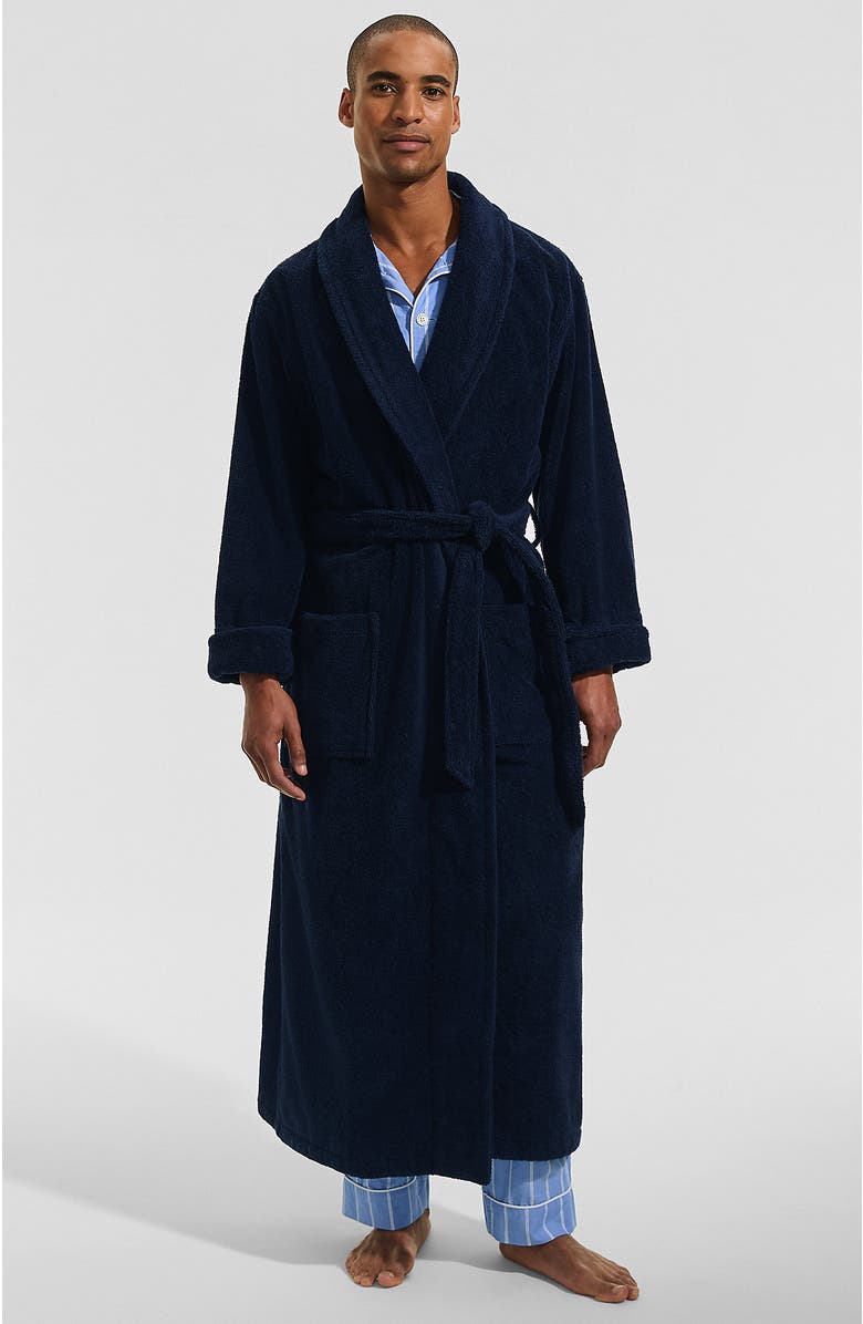 Lands' End Full Length Turkish Terry Robe, Main, color, Radiant Navy