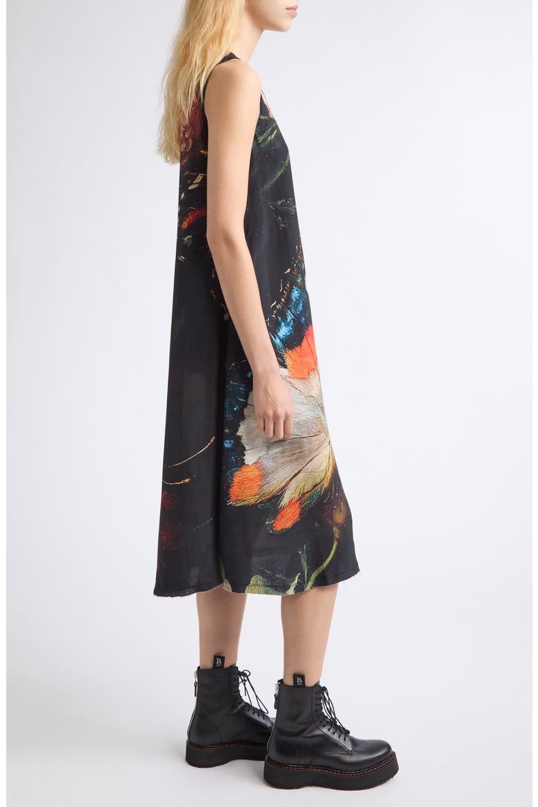 Sleeveless Midi Dress, Alternate, color, MULTICOLOR BLACK BUTTERFLY