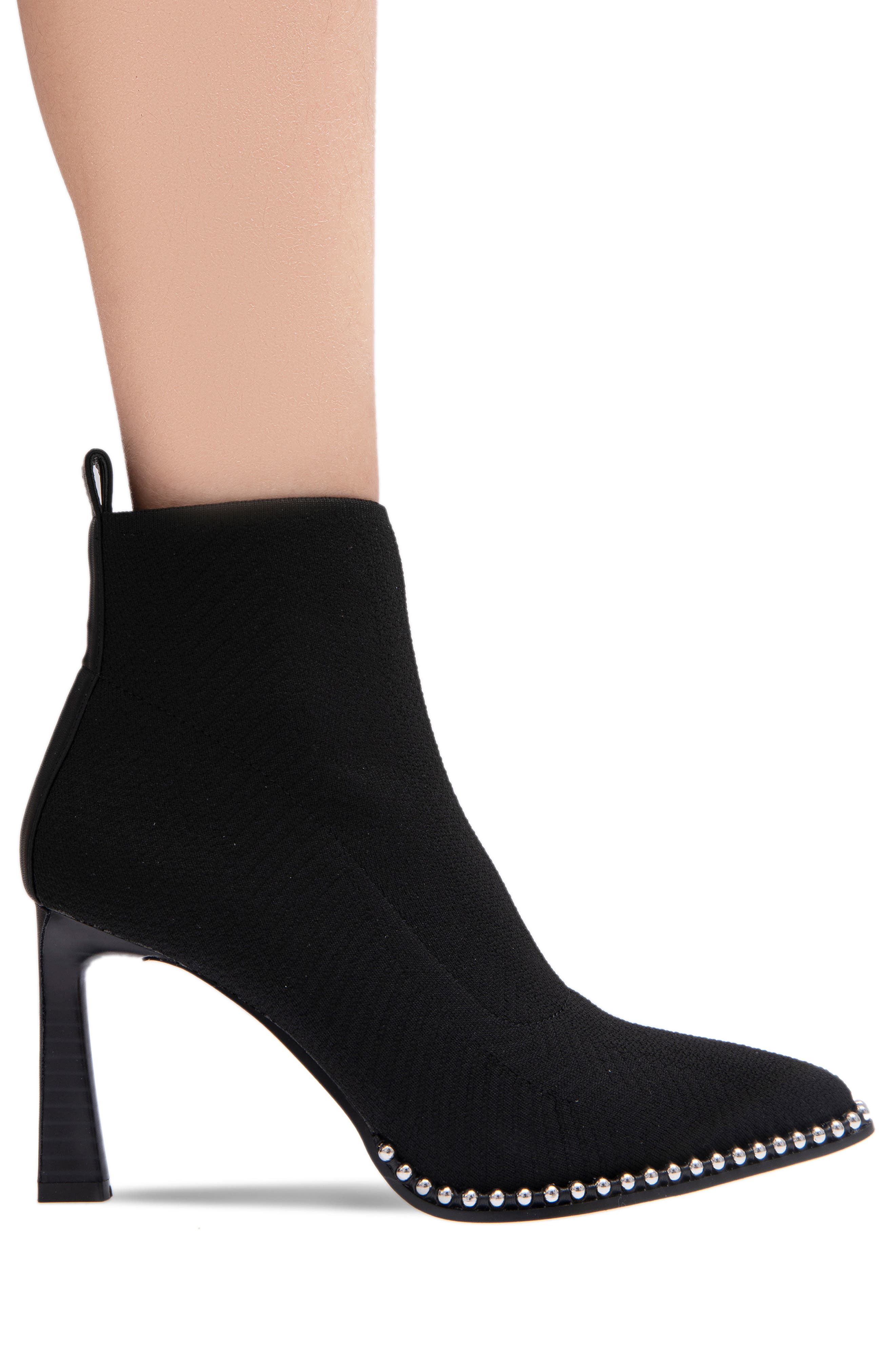 Beya Pointed Toe Bootie, Alternate, color, BLACK FLYKNIT FABRIC