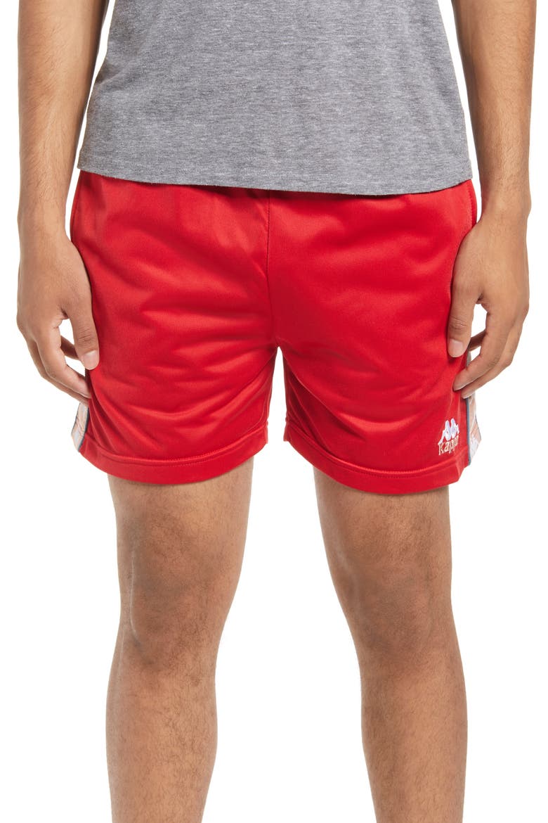 Kappa 222 Banda Cole Athletic Shorts, Main, color, RED/ PINK/ WHITE