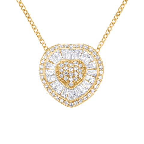10KT Yellow Gold Diamond Heart Pendant Necklace