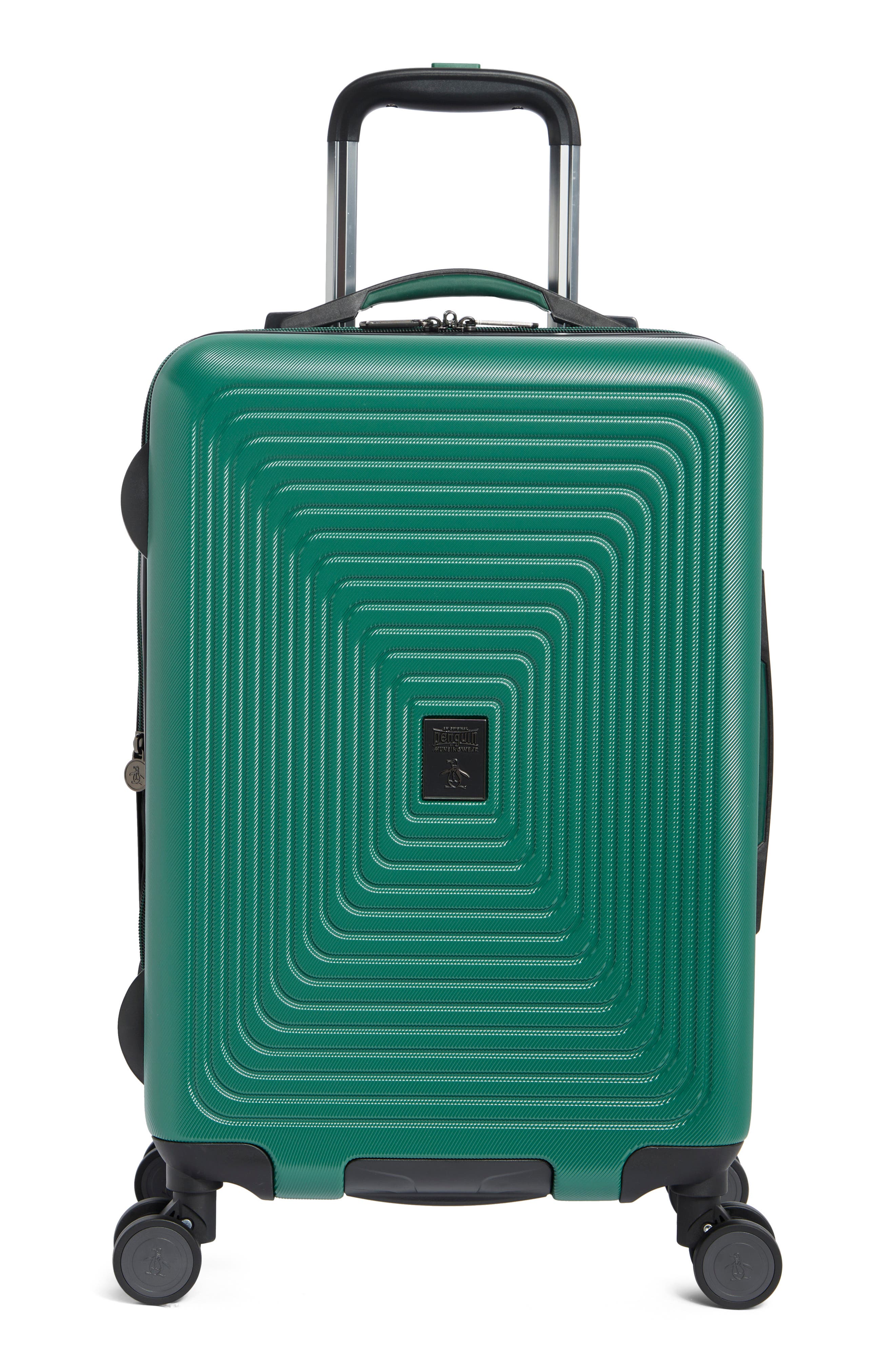 Original Penguin Finnes 21-Inch Carry-On Hardside Luggage, Main, color, Forest Green