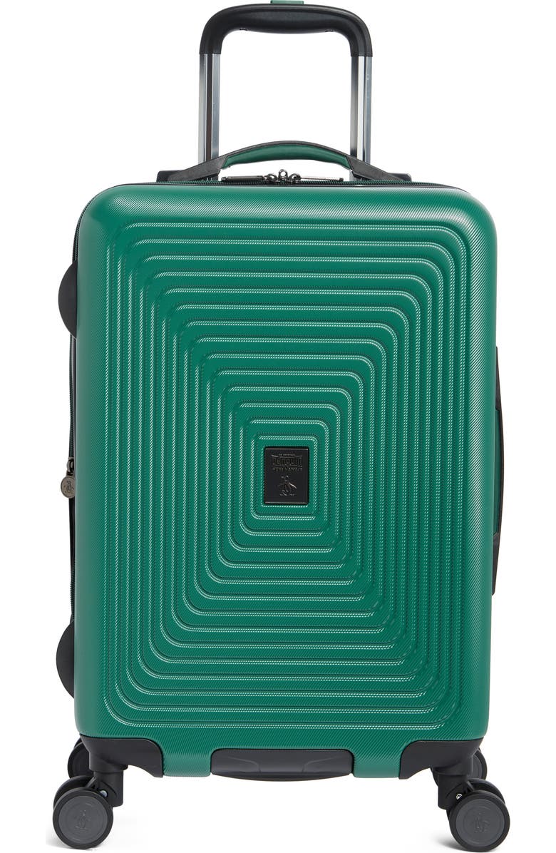 Original Penguin Finnes 21-Inch Carry-On Hardside Luggage, Main, color, Forest Green