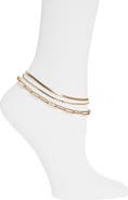 NORDSTROM RACK Set of 3 Fancy Chain Anklets