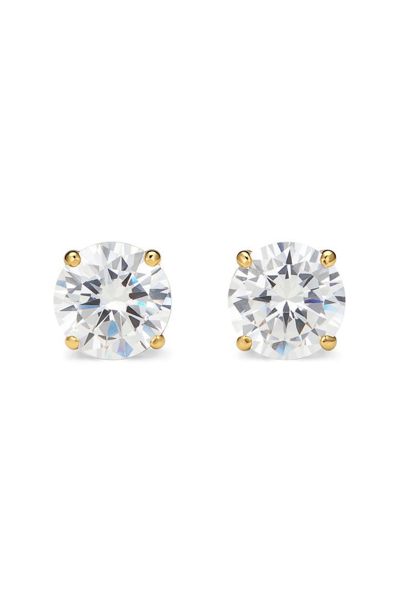 Classic Cubic Zirconia Tennis Stud Earrings, Main, color, GOLD