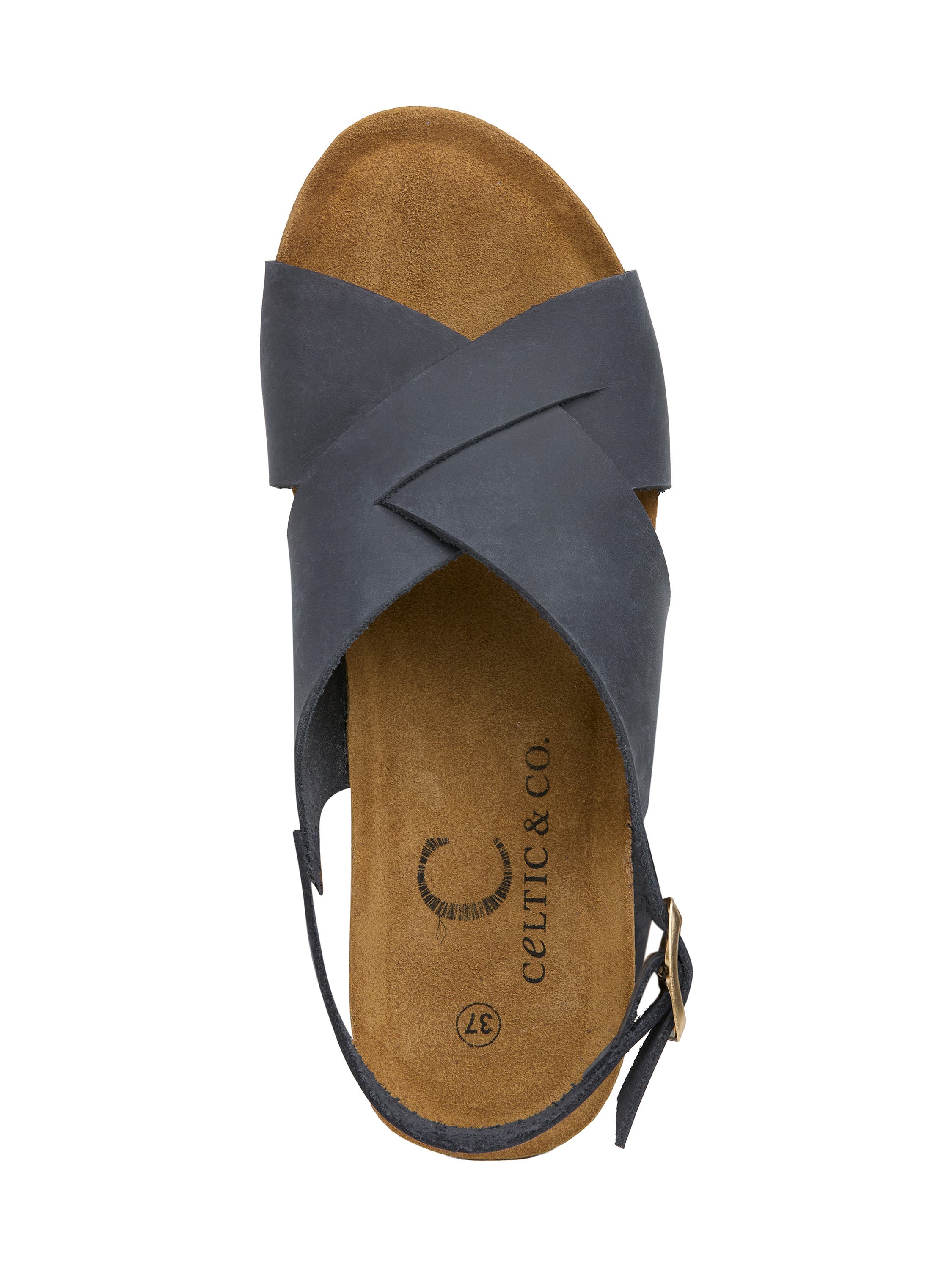Celtic & Co. Crossover Detail Wedge Sandal, Alternate, color, Dark Navy