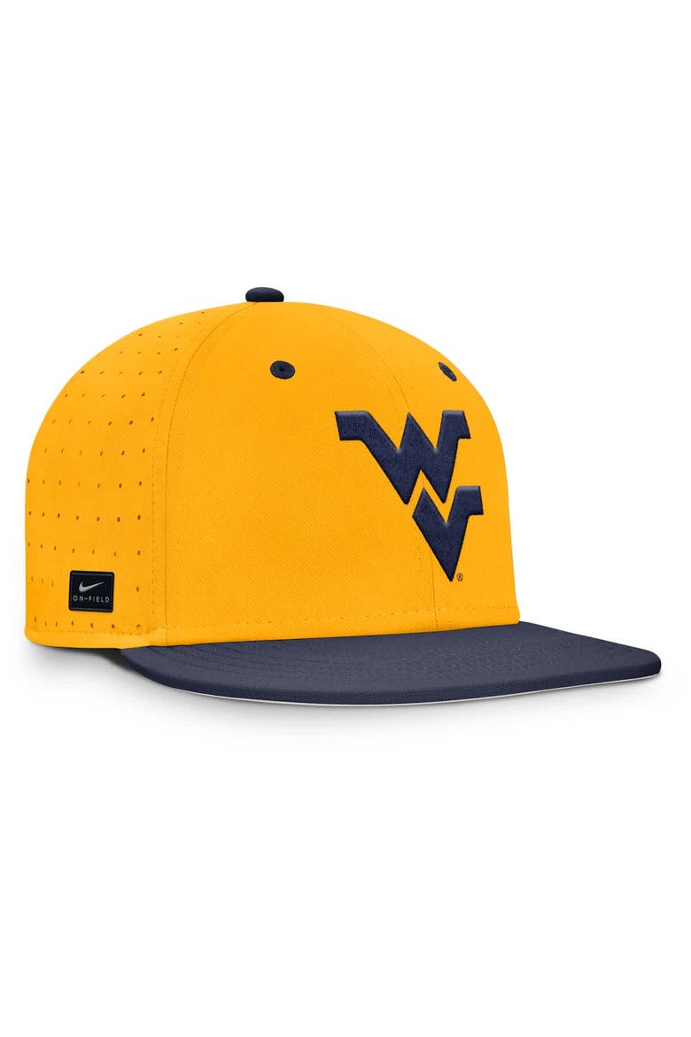 Men's Nike Gold West Virginia Mountaineers On-Field Dugout True Performance Fitted Hat, Alternate, color, Gold