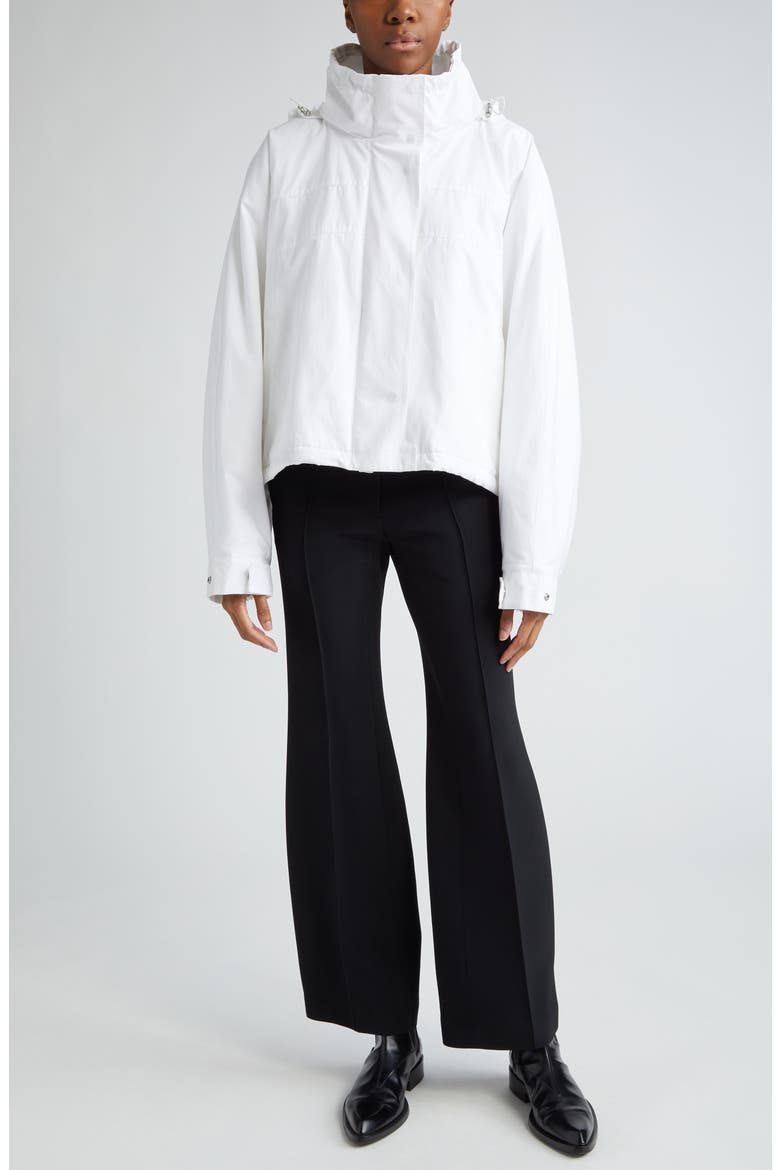 Hooded Oversize Cotton Crop Jacket, Alternate, color, 100 OPTIC WHITE