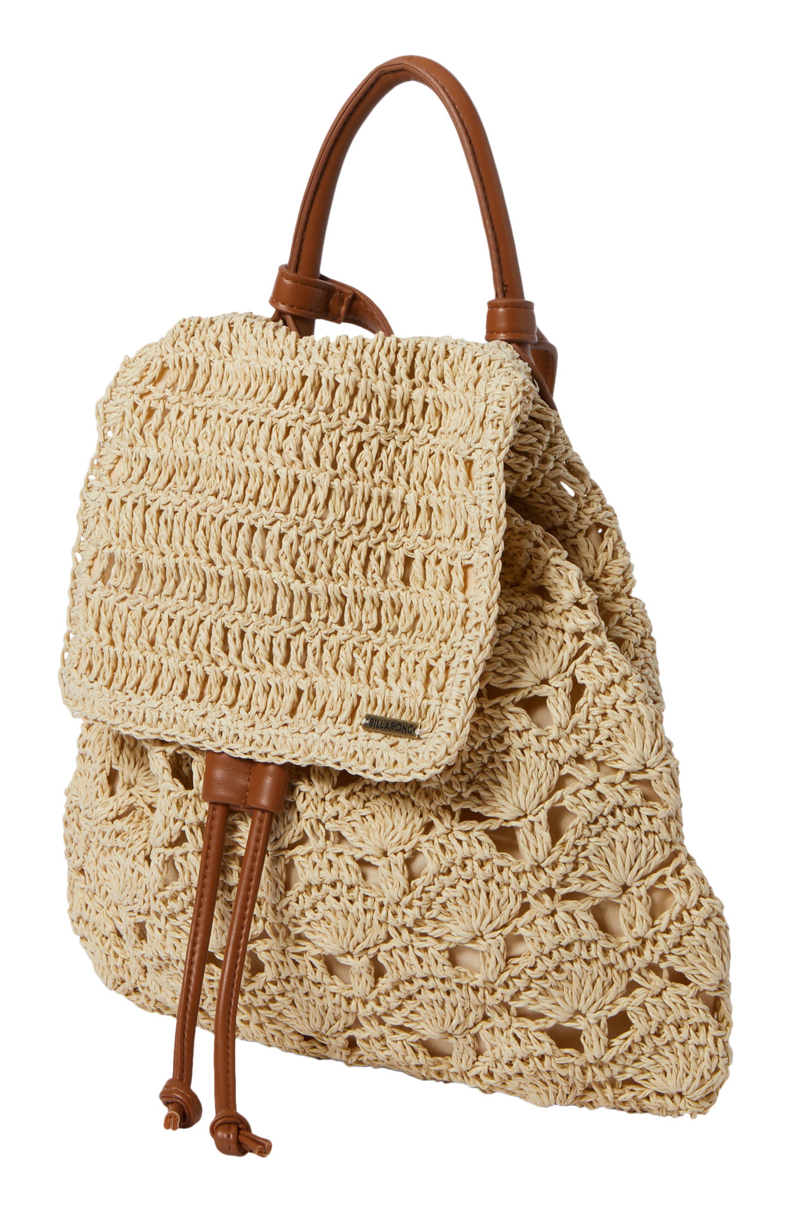 Billabong Hideaway Woven Straw Backpack, Alternate, color, 