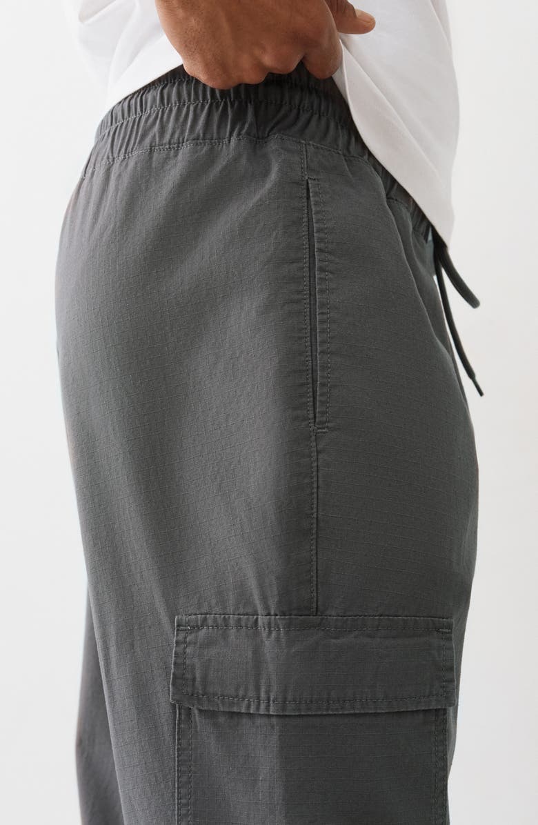 True Religion Cotton Ripstop Cargo Drawstring Joggers, Alternate, color, Granite Grey