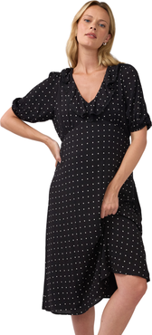 Ingrid & Isabel Ruffle V-Neck Maternity Midi Dress