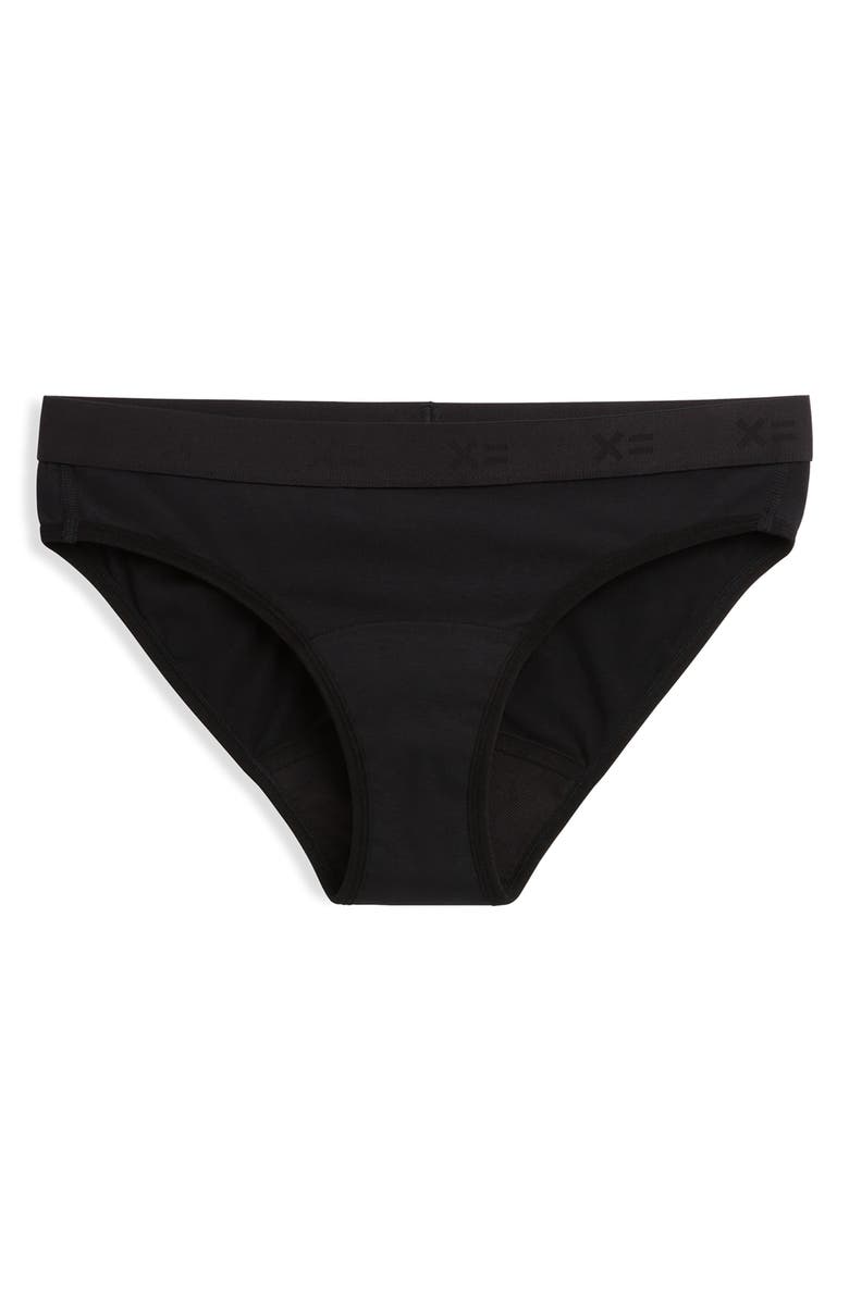 TomboyX First Line Stretch Cotton Period Bikini, Main, color, Pure Black