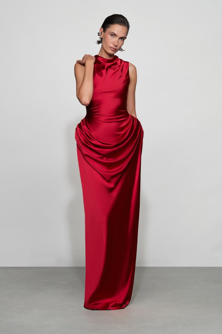 Genevieve Gown, Main, color, Lipstick Red