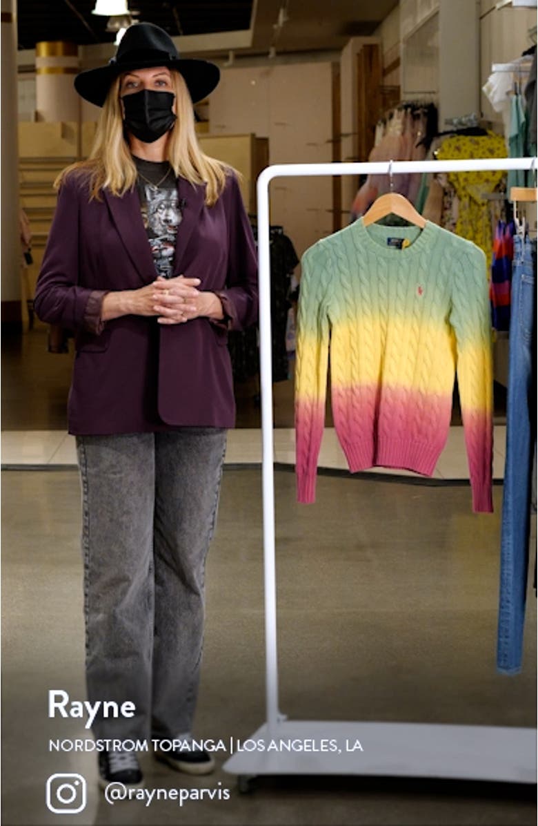 Tie Dye Stripe Cotton Cable Sweater, sales video thumbnail