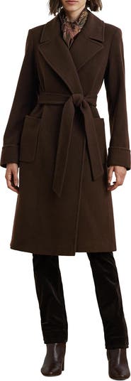 Belted Wool & Cashmere Blend Wrap Coat