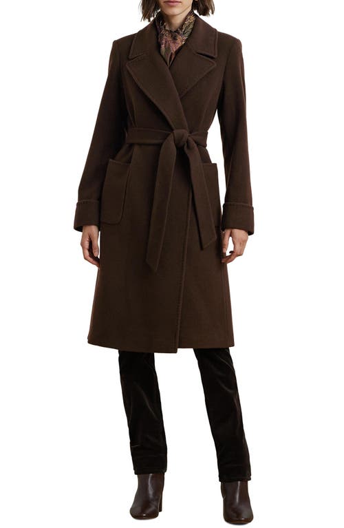 Ralph Lauren Women's Wool-blend Belted Wrap Coat In Brown