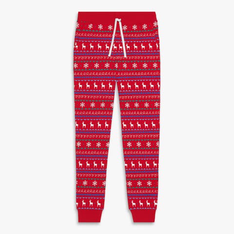 Adult Organic Pj Pant In Holiday Animal Friends (Unisex Fit)