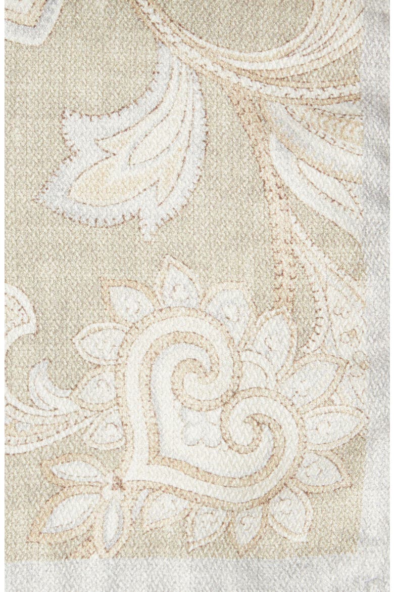 Verdun Floral & Medallion Reversible Silk Pocket Square, Alternate, color, TAN