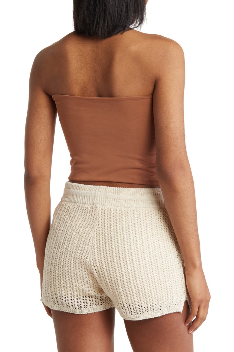 Christy Halter Crop Top, Alternate, color, LTBROWN