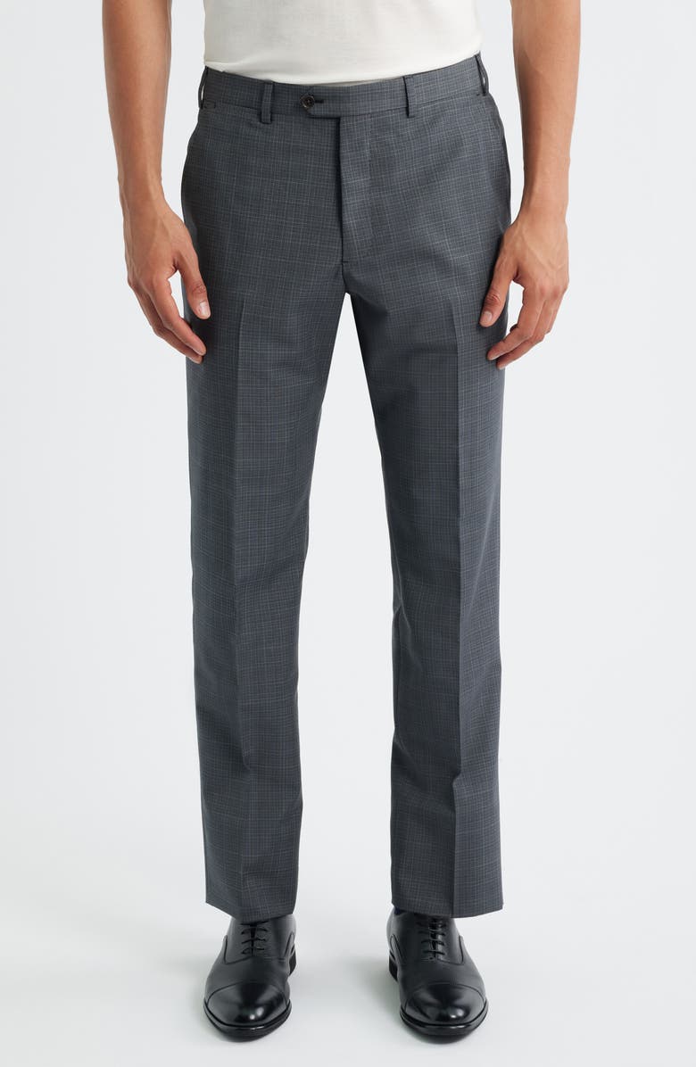 Emporio Armani Grey Microcheck Wool Suit, Alternate, color, Solid Medium Grey