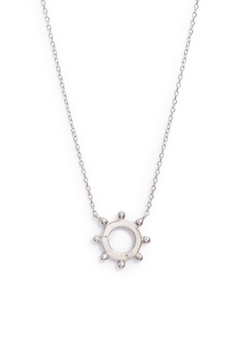 Dew Drop Mini Charm Catcher Necklace, Main, color, SILVER