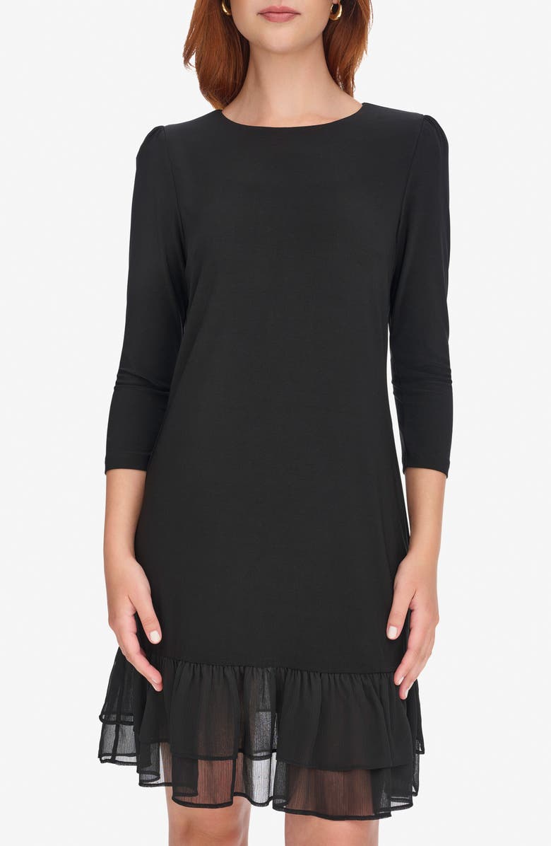 Tommy Hilfiger Three Quarter Sleeve Dress, Alternate, color, Black