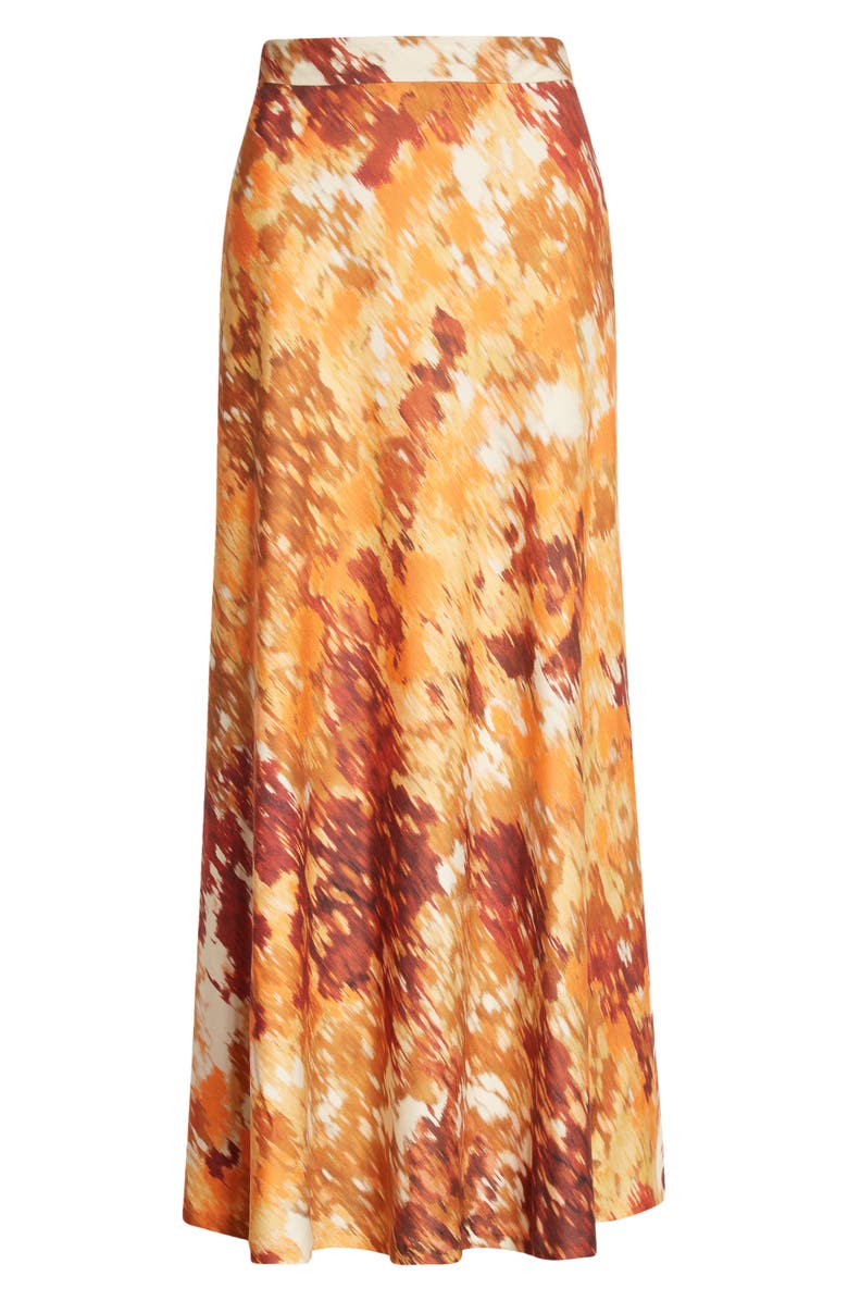 Lafayette 148 New York Sumner Autumn Haze Silk & Wool Twill Midi Skirt, Alternate, color,