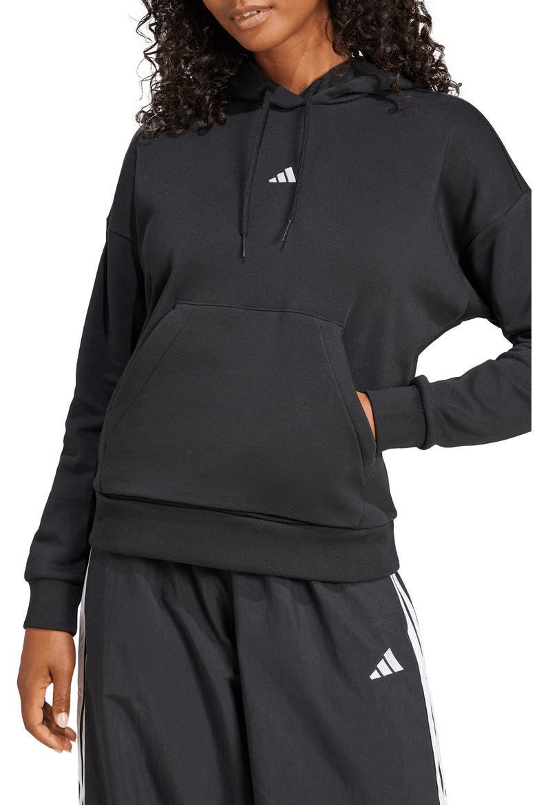 Essentials French Terry Hoodie, Main, color, BLACK/ WHITE