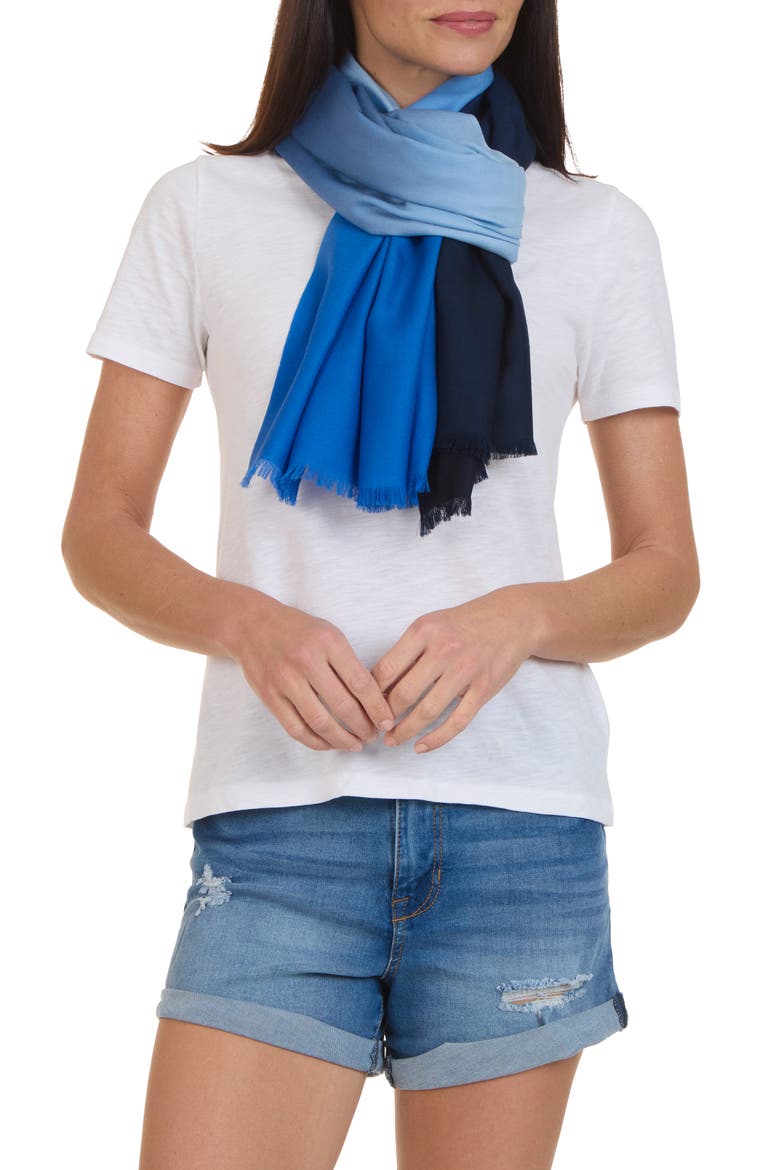 Dip Dye Wool & Cashmere Scarf, Main, color, KYANITE